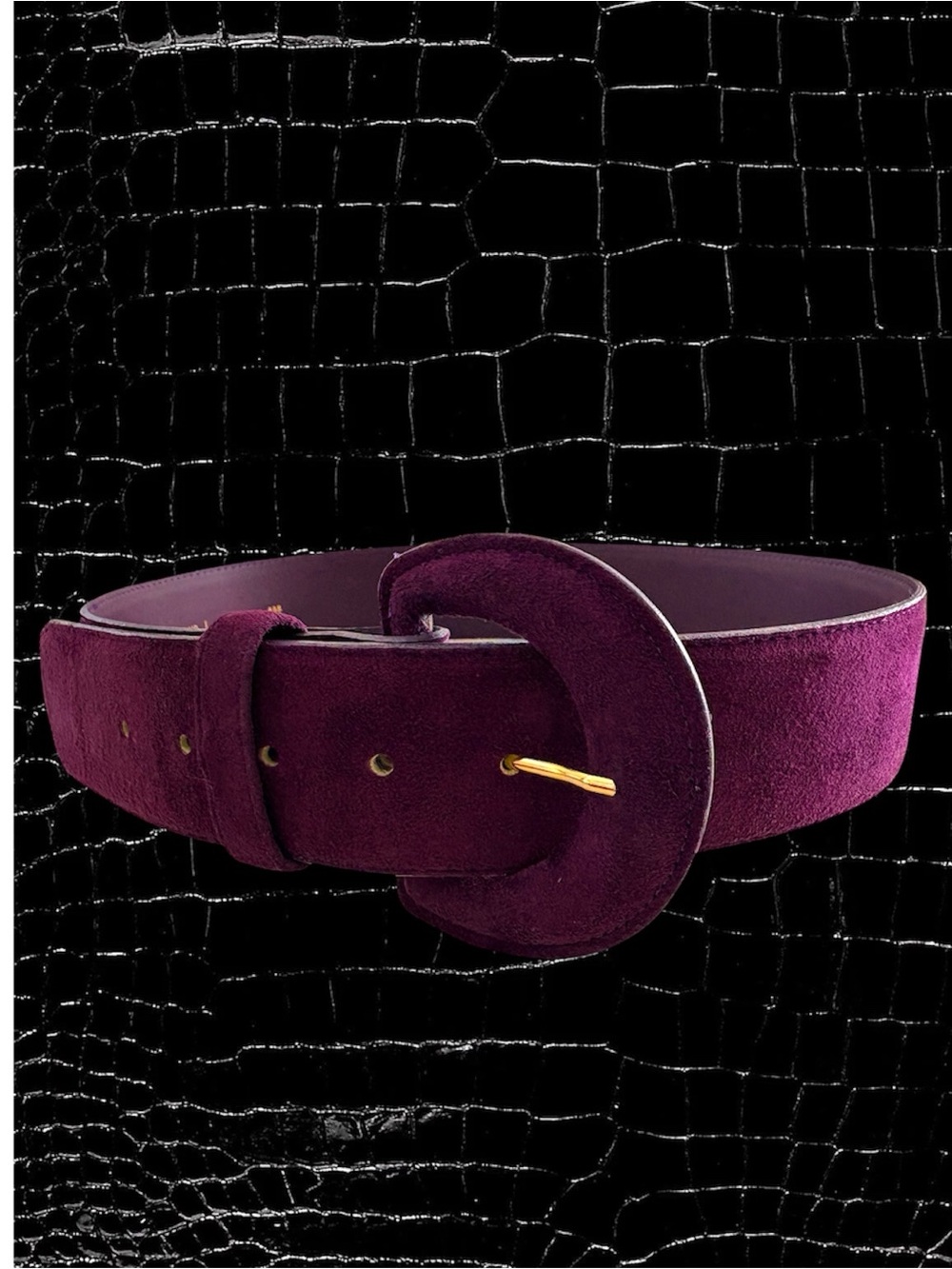 NWT VTG Architect Purple Suede Wide Belt Size L